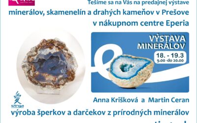 Predajná výstava minerálov, skamenelín a drahých kameňov v EPERII v Prešove